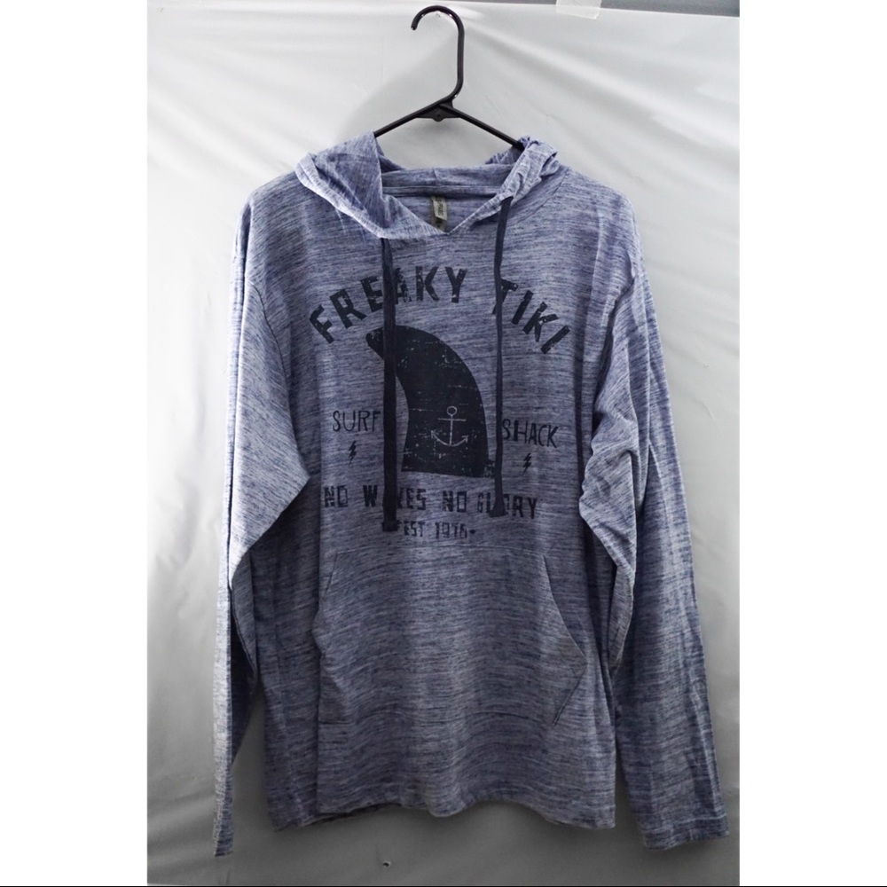 U.S Apparel Freaky Tiki Lightweight Blue Hoodie. Medium.